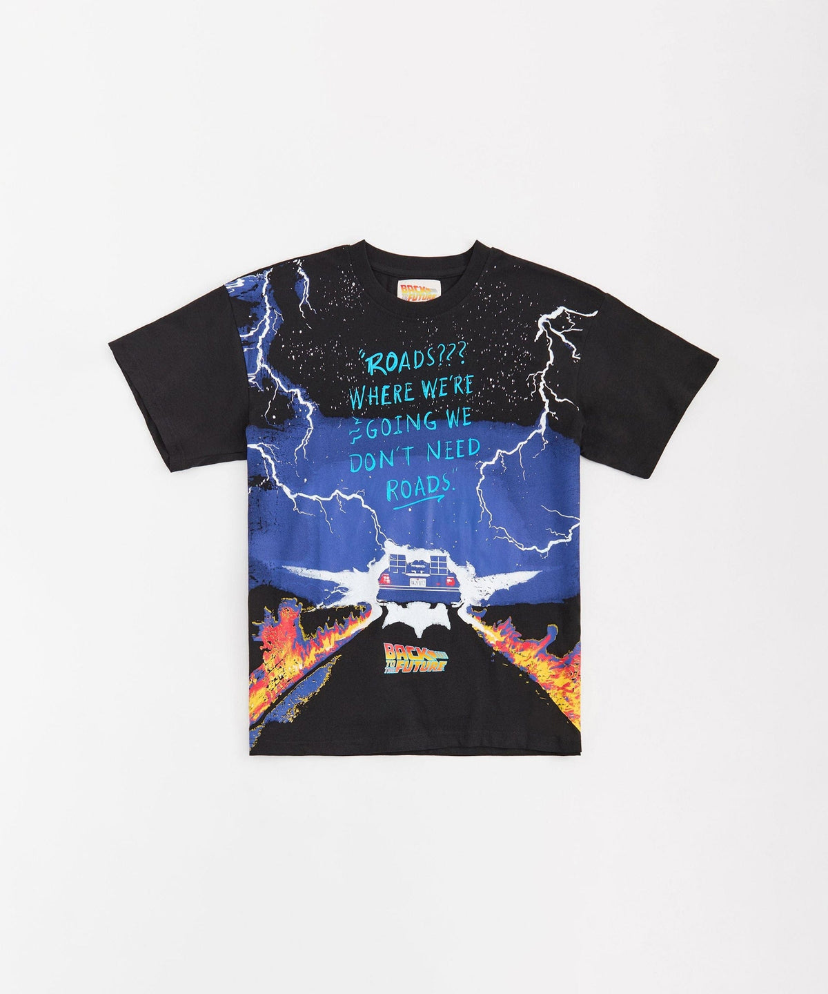 Back To The Future We Don't Need Roads Short Sleeve Tee - Black