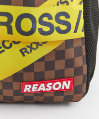 Do Not Cross Checkered Print Backpack