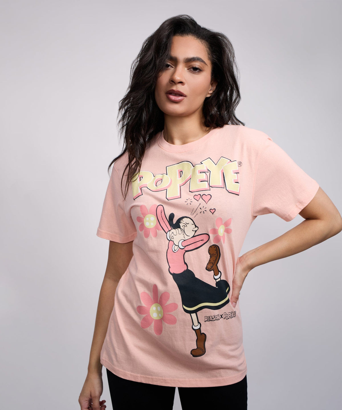 Womens Popeye Olive Oyl Short Sleeve Tee - Pink