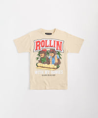 Plus Size Cheech & Chong Keep Rollin On Short Sleeve Tee - Khaki