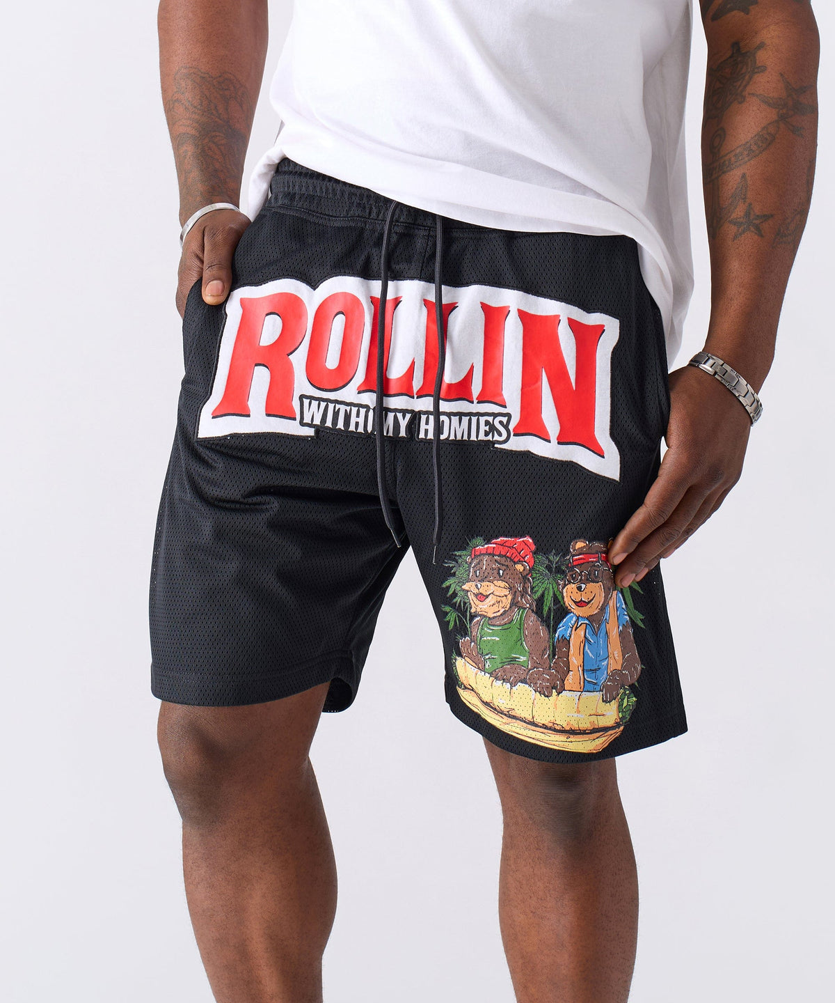 Cheech & Chong Rollin Homies Mesh Short - Black