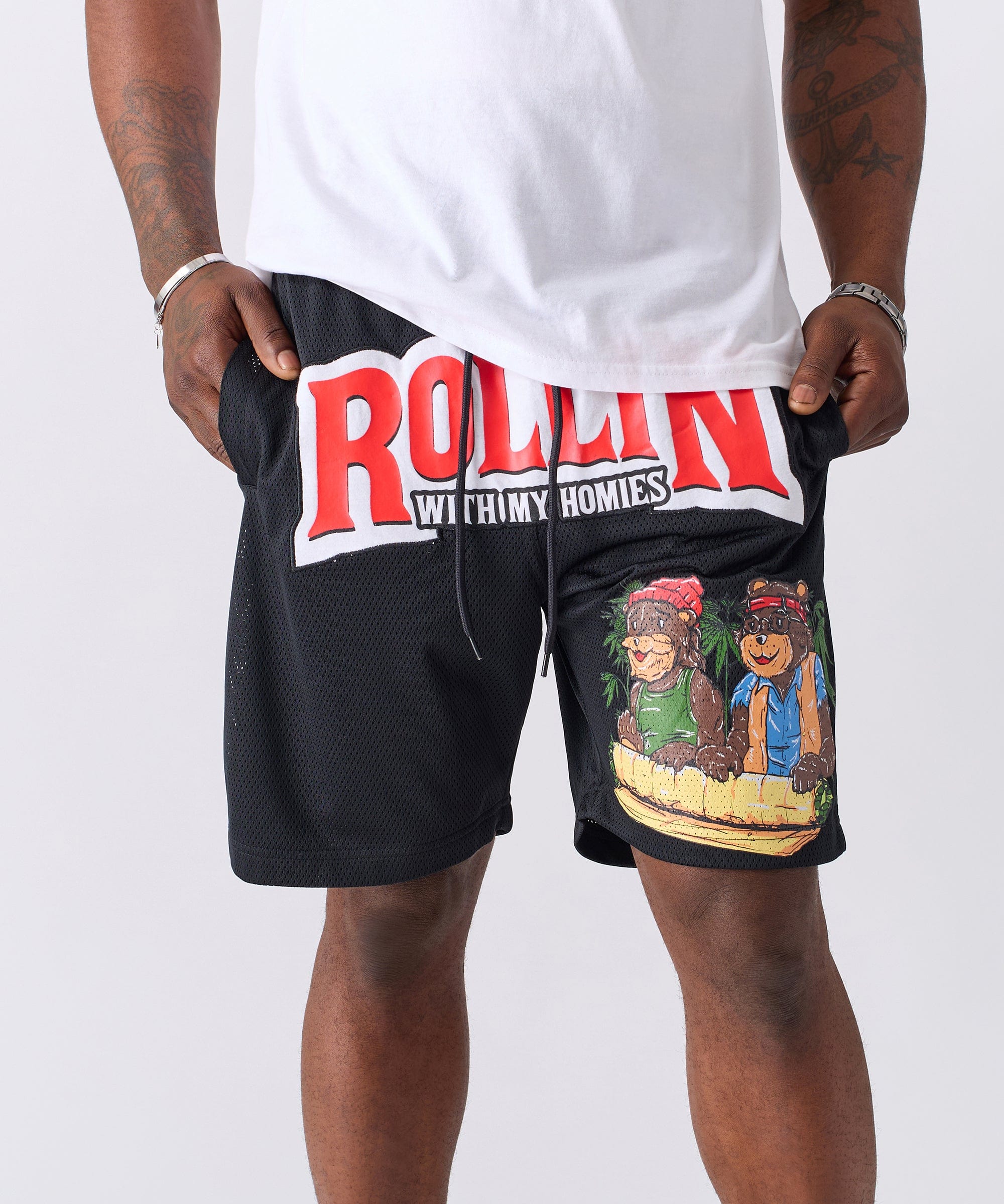 Cheech & Chong Rollin Homies Mesh Short - Black