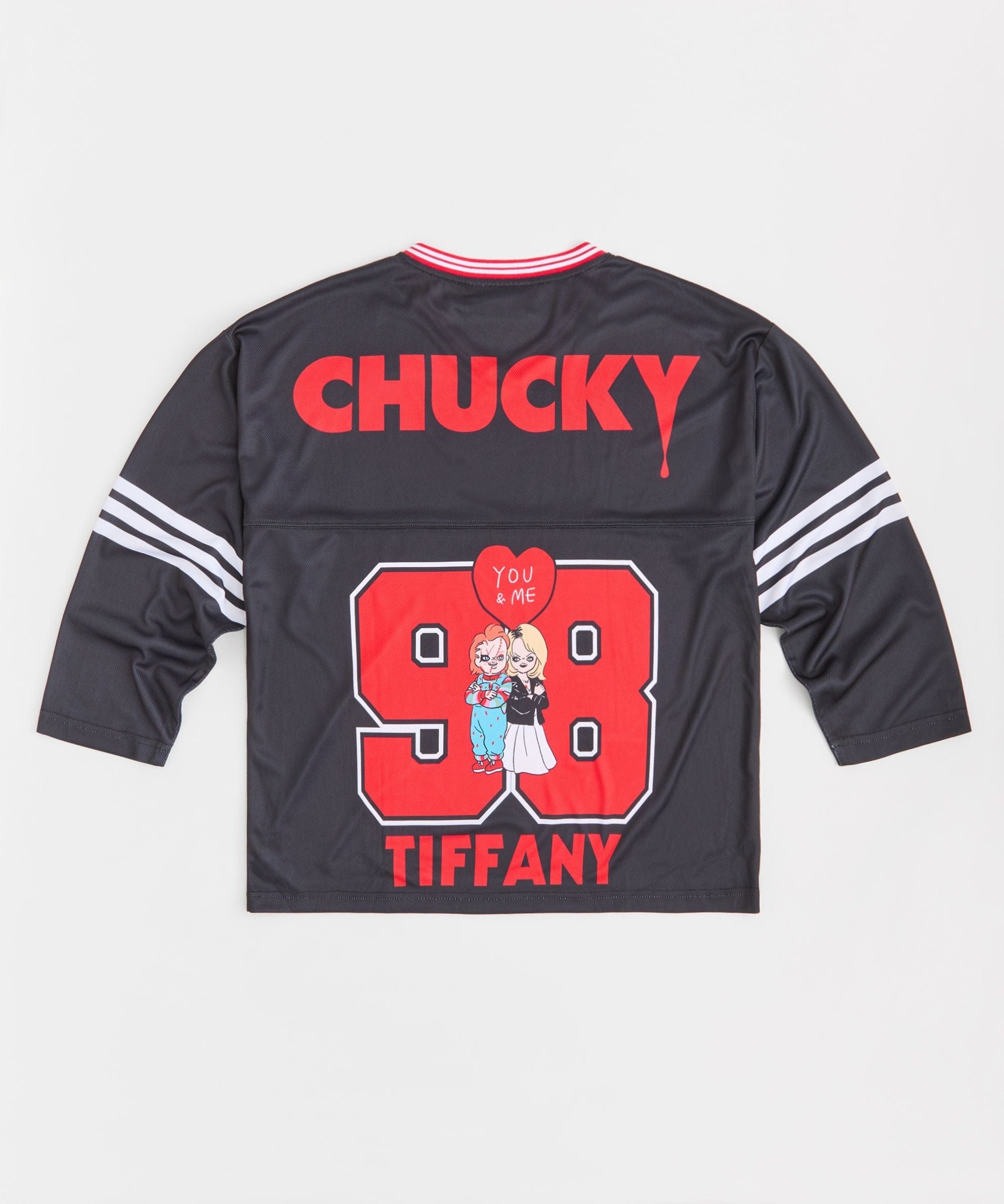 Women Chucky Long Sleeve Football Jersey - Black