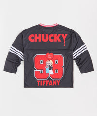 Women Chucky Long Sleeve Football Jersey - Black