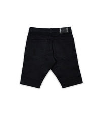 Dunham Side Stripe Black Wash Moto Denim Shorts
