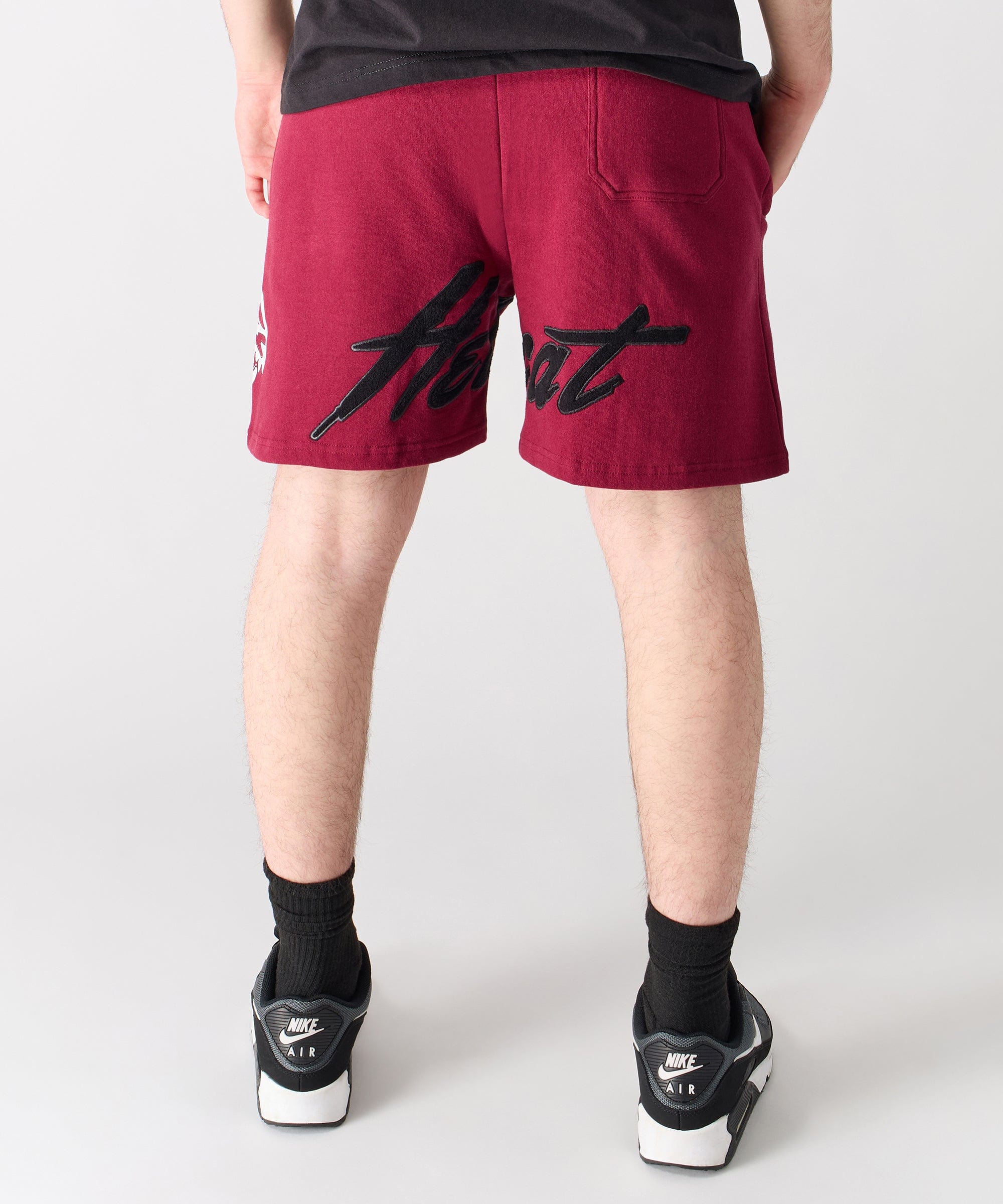 Hellcat Embroidered Fleece Shorts - Burgundy