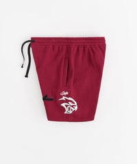 Hellcat Embroidered Fleece Shorts - Burgundy