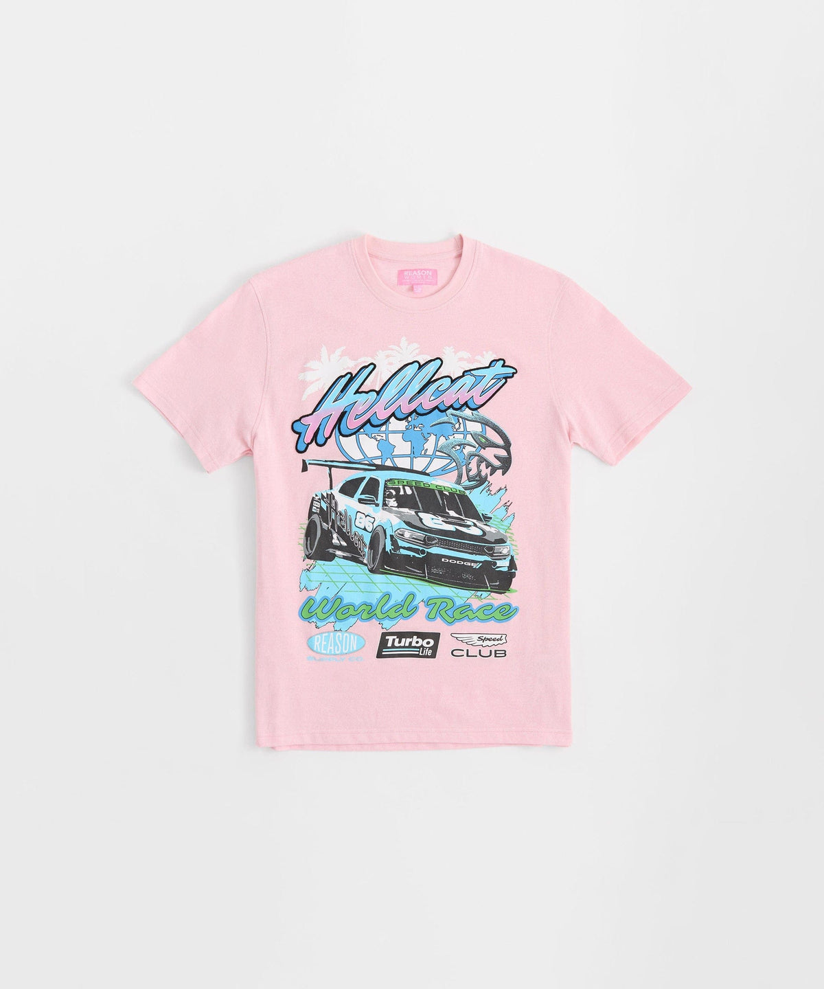 Dodge Hellcat Racing Box Short Sleeve Tee - Pink