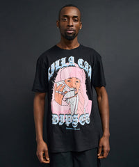 Cam Front Print Short Sleeve Tee - Black