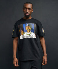 Mad Sleeve Print Short Sleeve Tee - Black