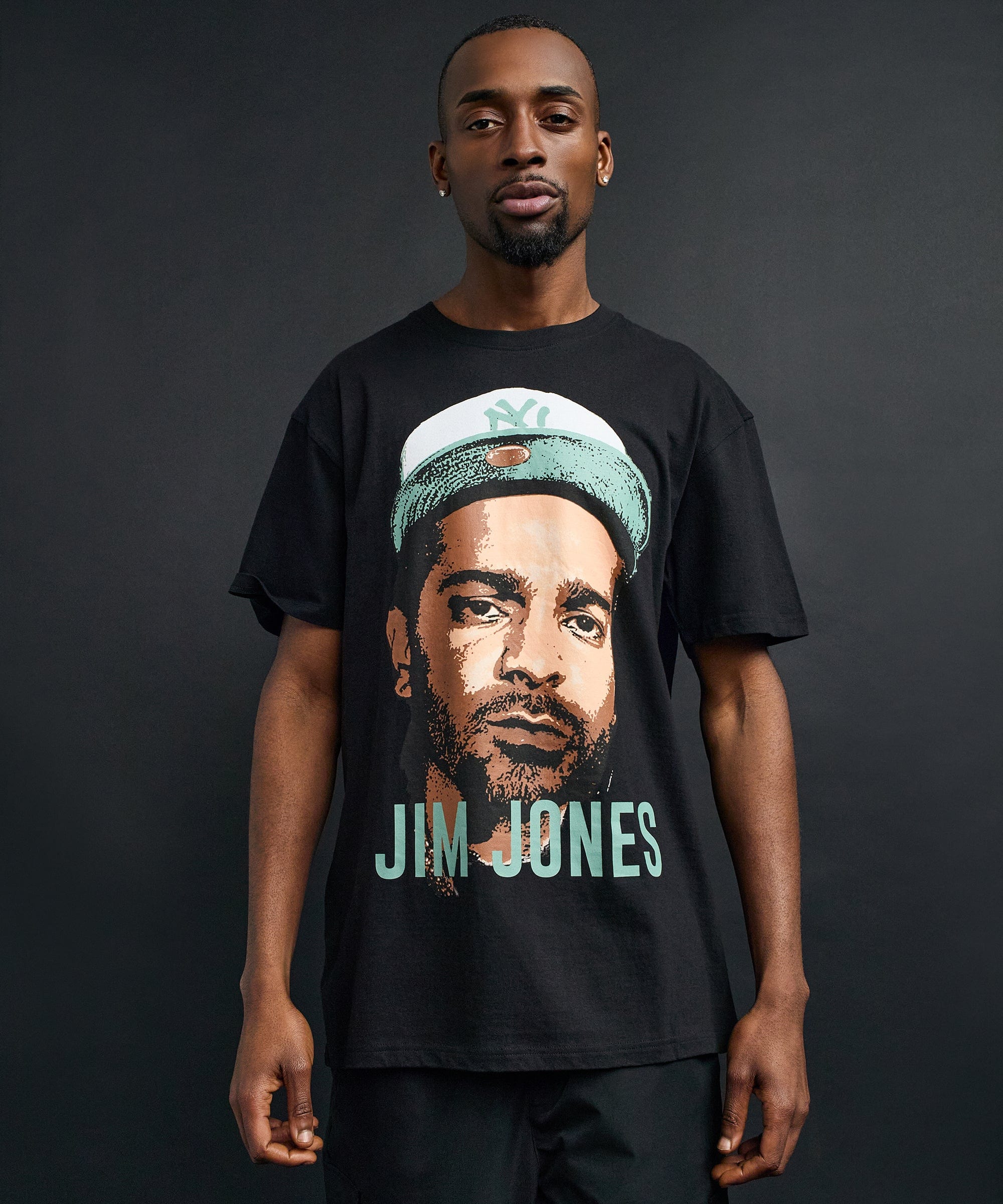 Front And Back Print Short Sleeve Tee - Black