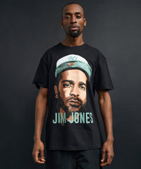 Front And Back Print Short Sleeve Tee - Black