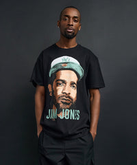 Front And Back Print Short Sleeve Tee - Black