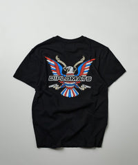 Front And Back Print Short Sleeve Tee - Black