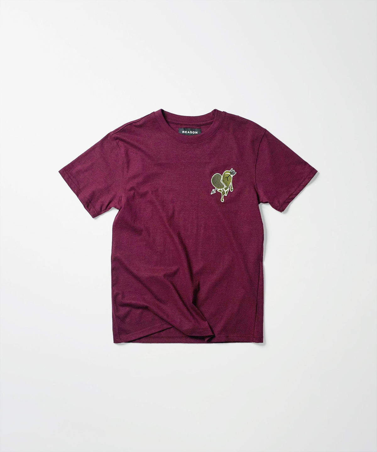 Heartless Embroidered Short Sleeve Tee - Burgundy