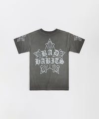 Bad Habits Short Sleeve Tee - Washed Black