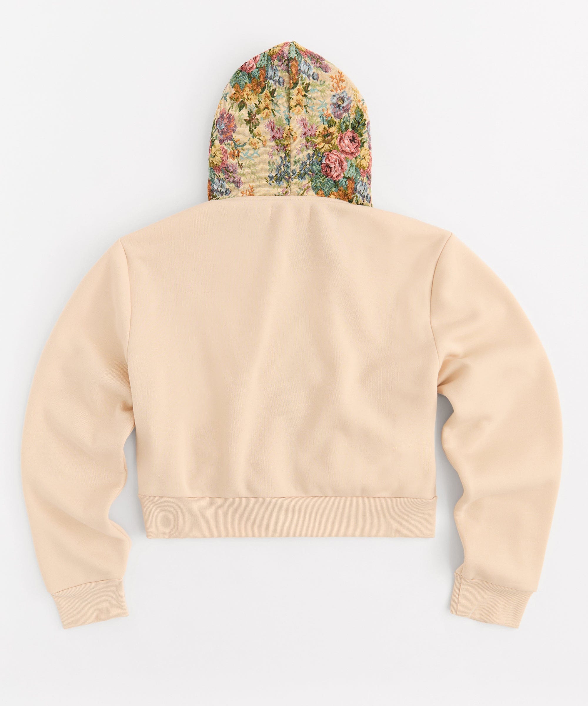 Women Tapestry Zip Up Hoodie - Khaki