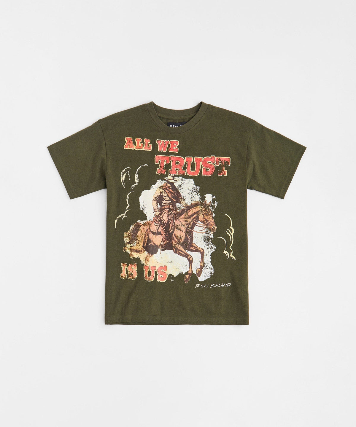 All We Trust Is Us Vintage Short Sleeve Tee - Burnt Olive