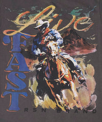 Live Fast Washed Short Sleeve Tee - Grey