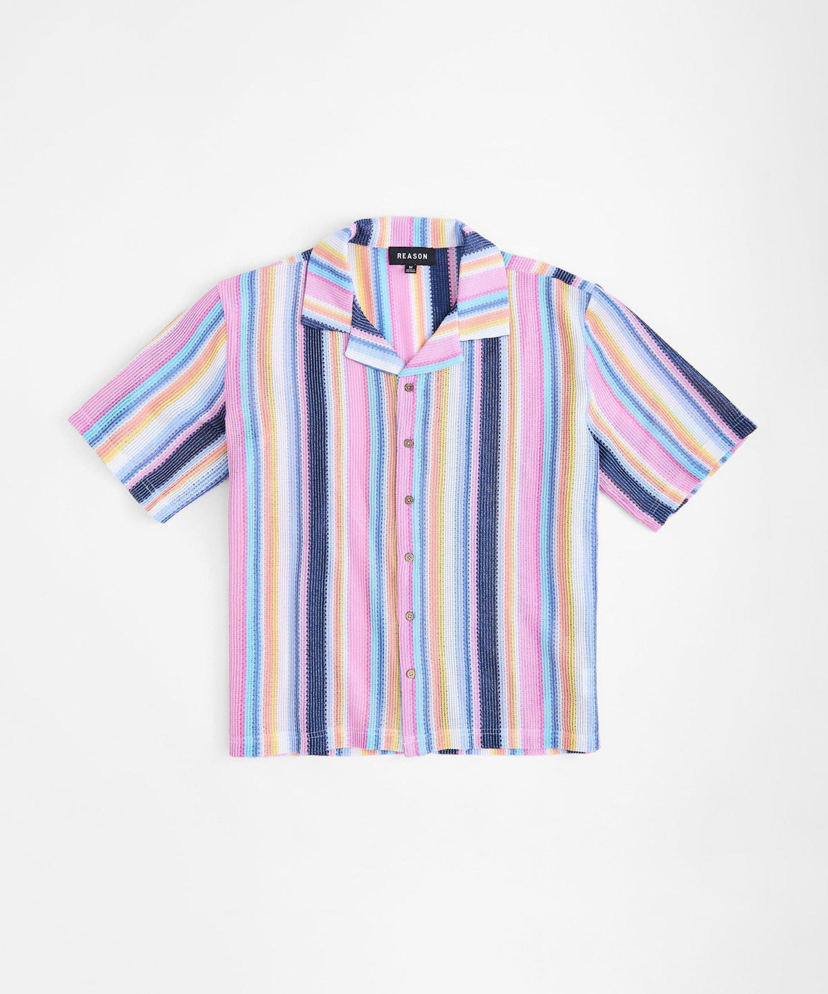 Textured Short Sleeve Button Down Shirt