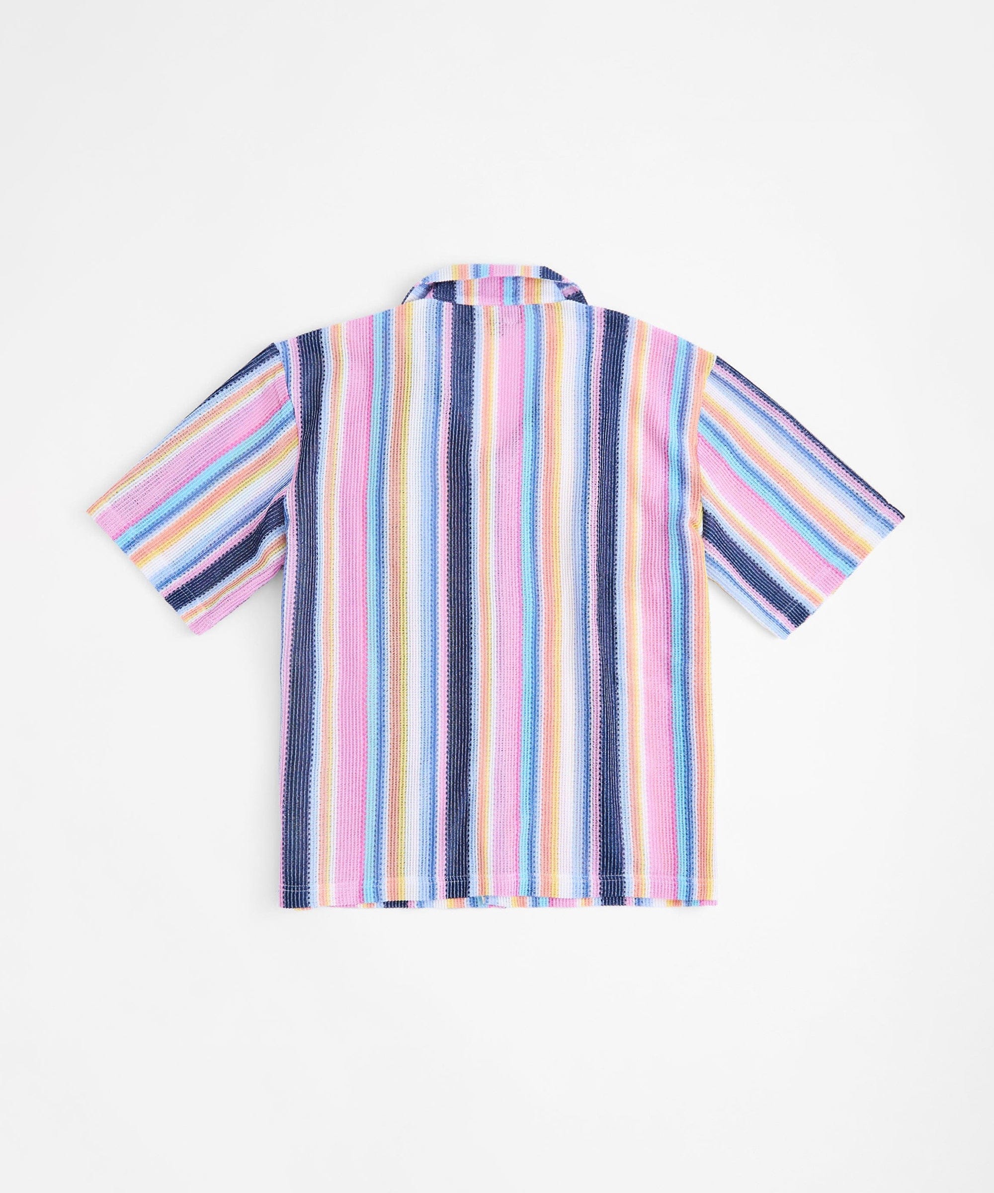 Textured Short Sleeve Button Down Shirt