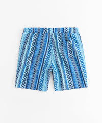 Jacquard Knit Striped Short - Blue
