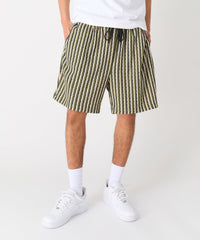 Jacquard Knit Striped Short - Green