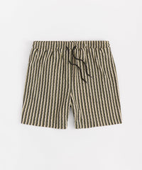 Jacquard Knit Striped Short - Green