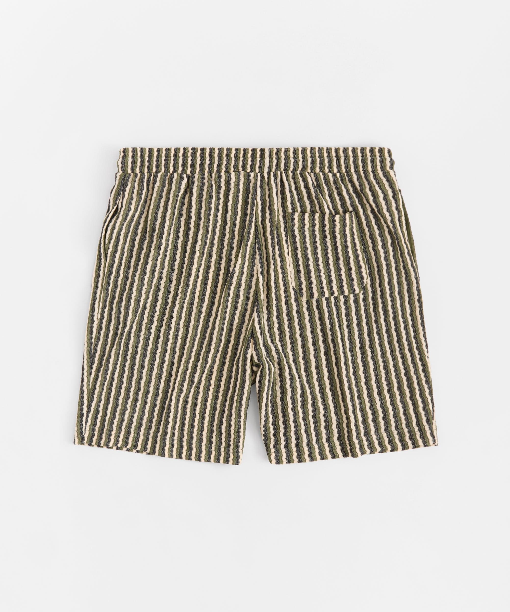 Jacquard Knit Striped Short - Green