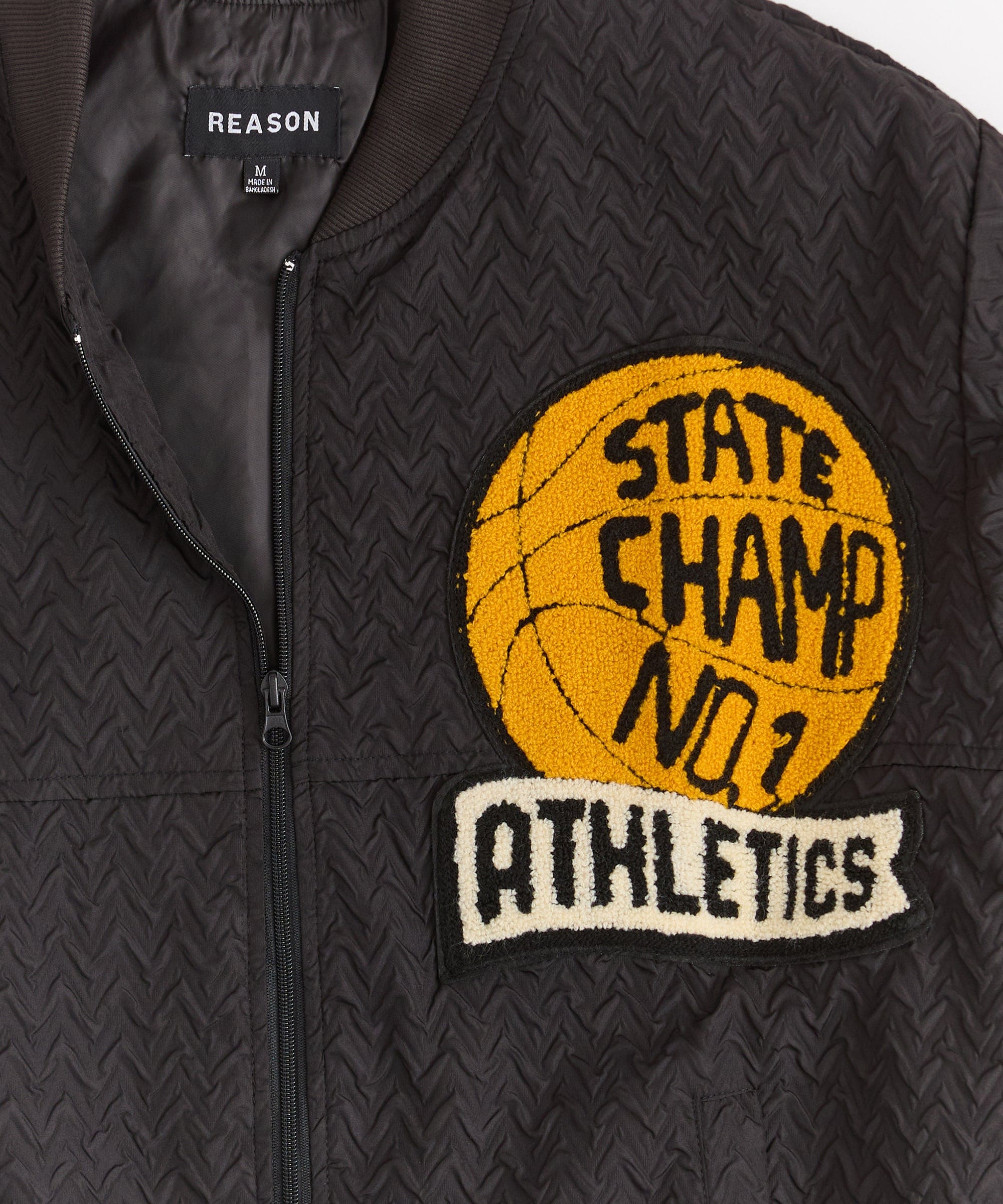Coaches State Champ Chenille Patched Jacket - Black