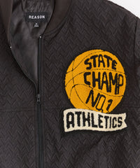Coaches State Champ Chenille Patched Jacket - Black