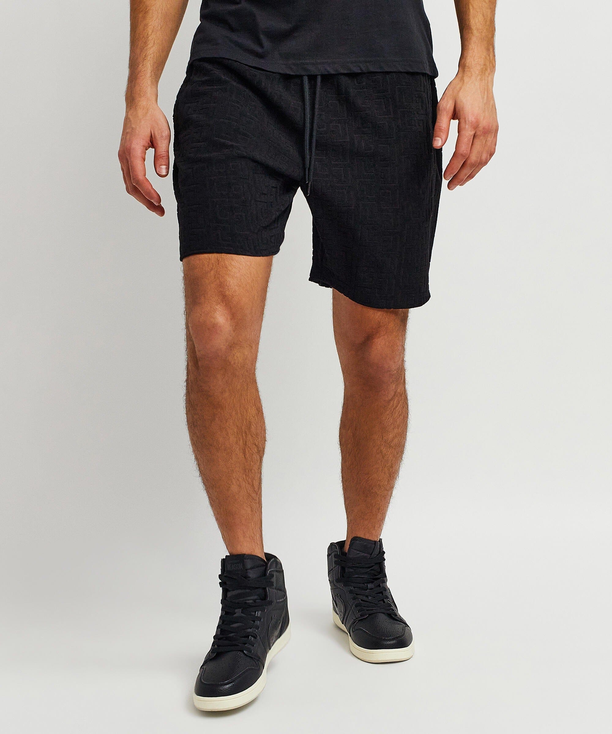 Greco Embossed Towel Set - Black