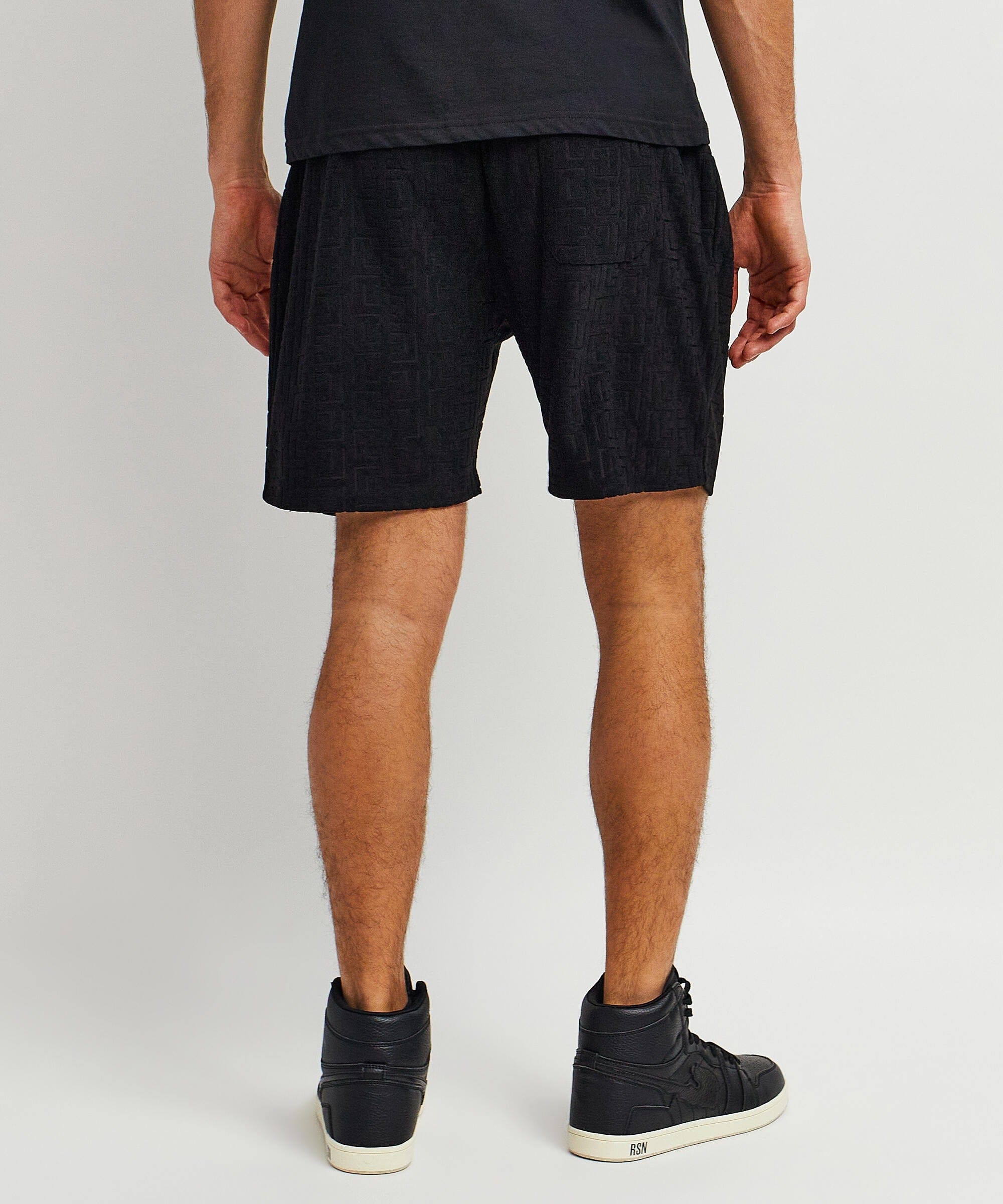 Greco Embossed Towel Set - Black