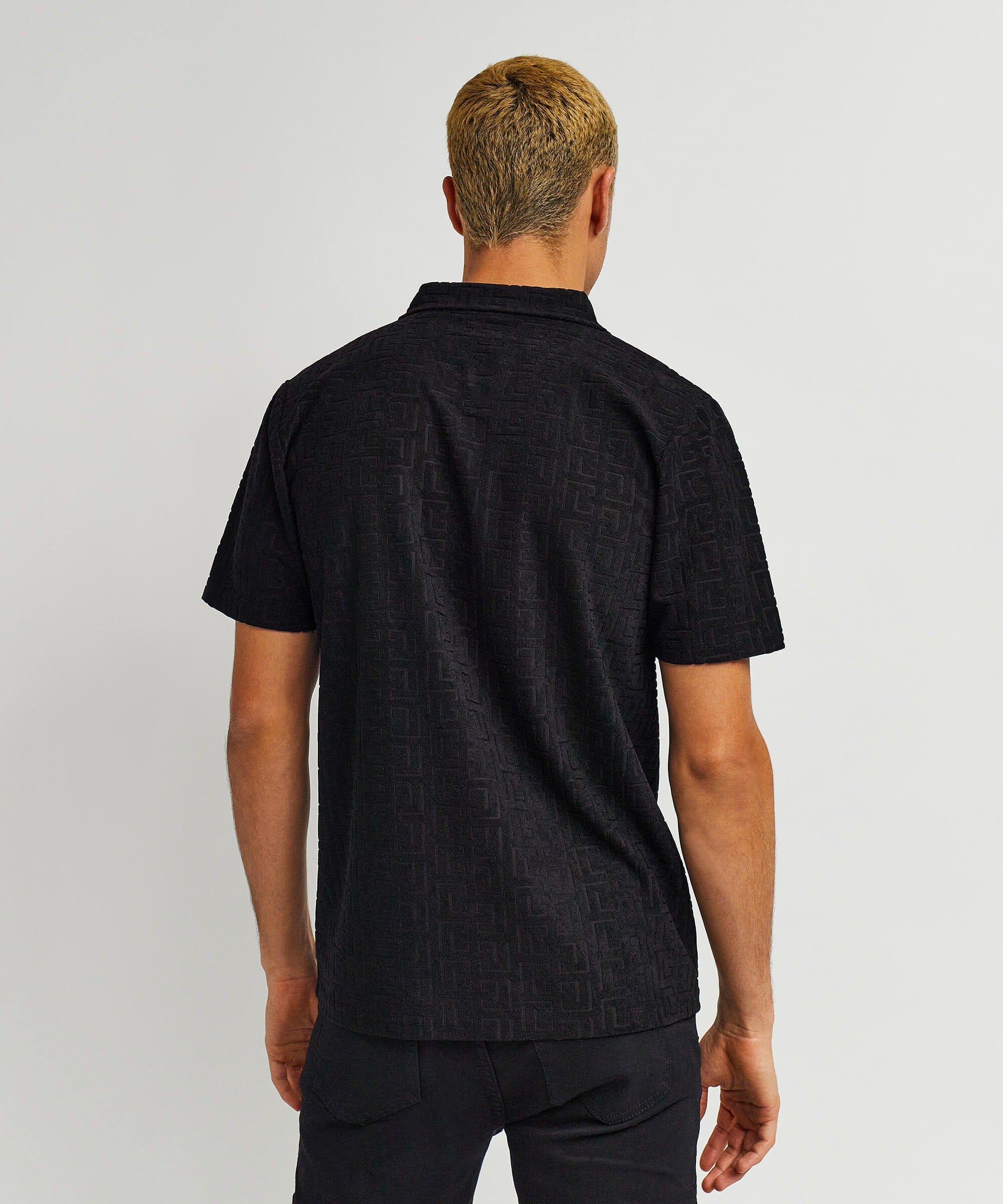 Greco Embossed Towel Set - Black