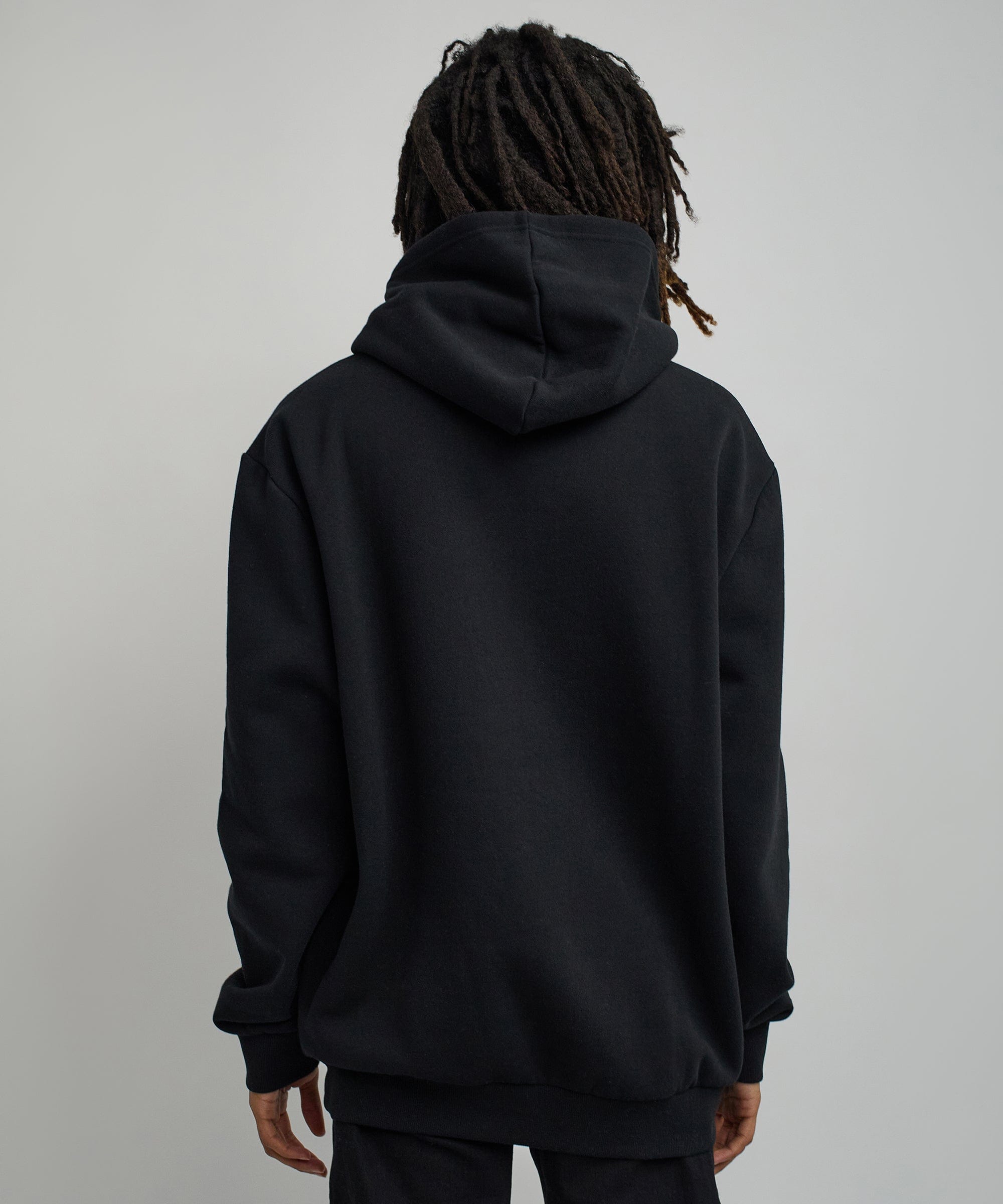 How High Oversized Front Print Hoodie - Black