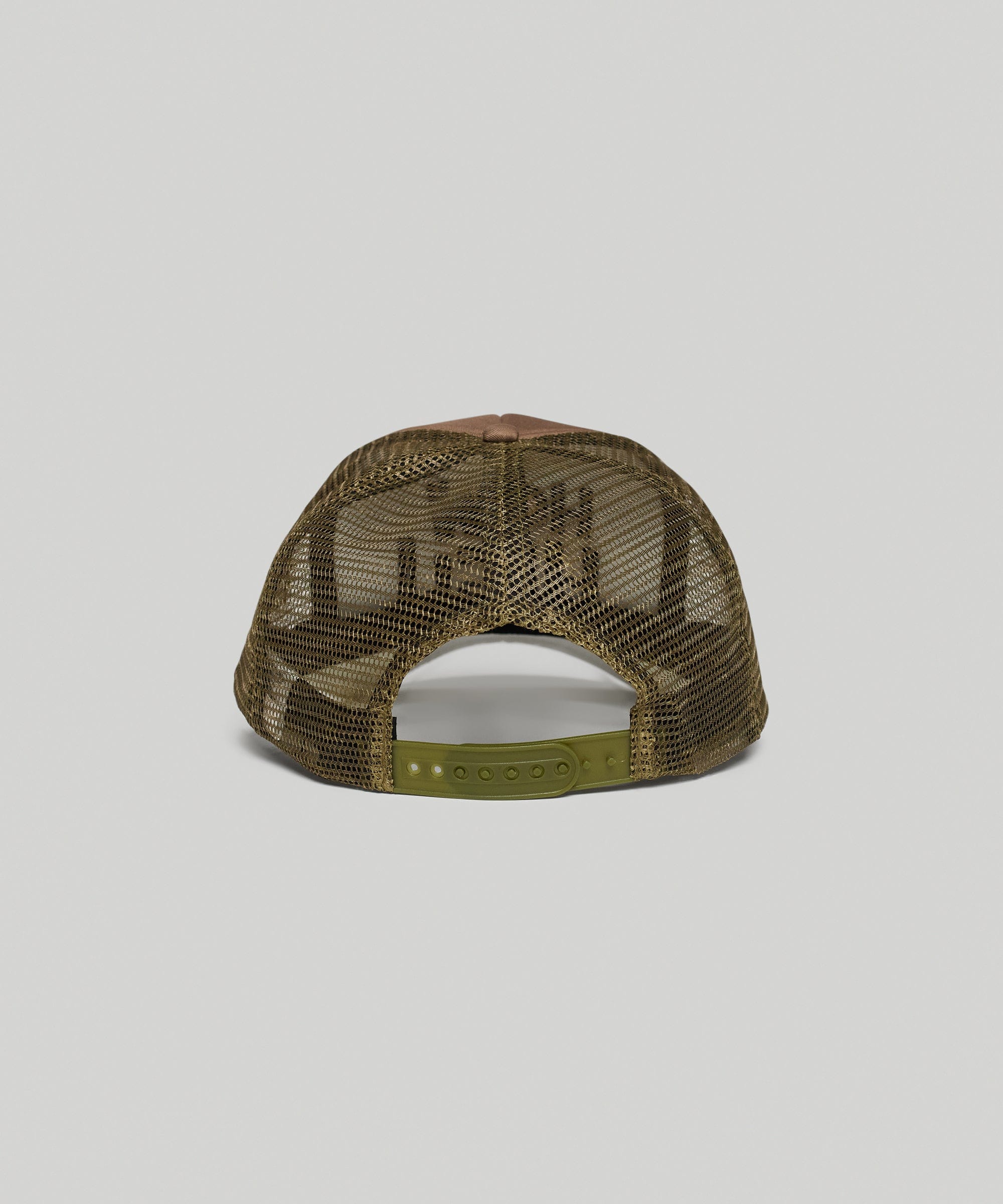 How High Embroidery Trucker Hat - Khaki