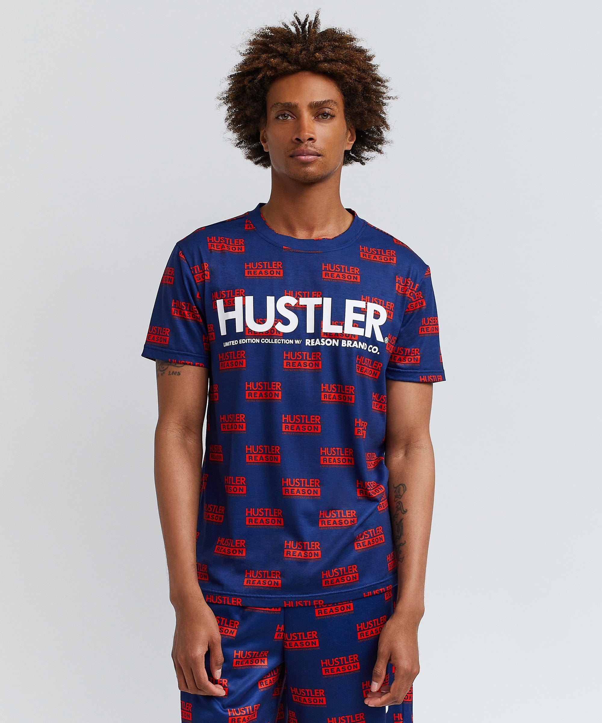 Hustler Logo Tee And Shorts Set
