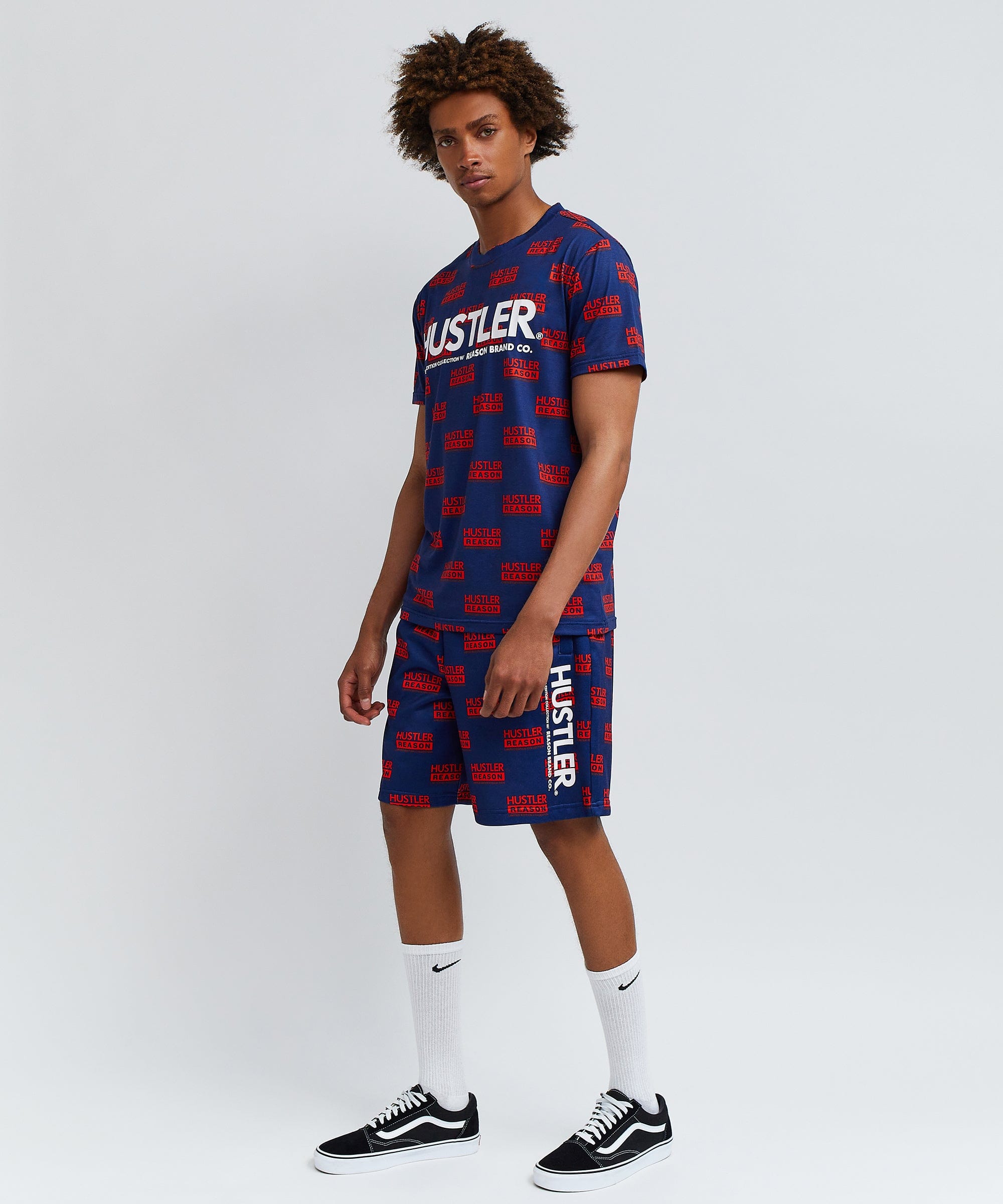 Hustler Logo Tee And Shorts Set