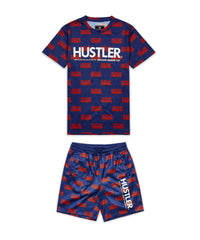 Hustler Logo Tee And Shorts Set