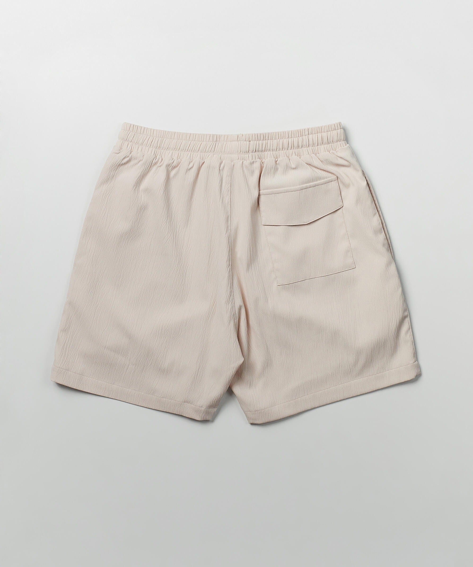 Spritz Embroidered Texture Woven Shorts - Tan
