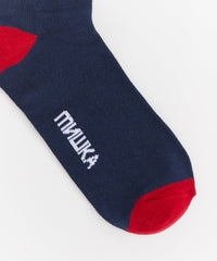 Mishka Logo Socks - Navy Blue and Red