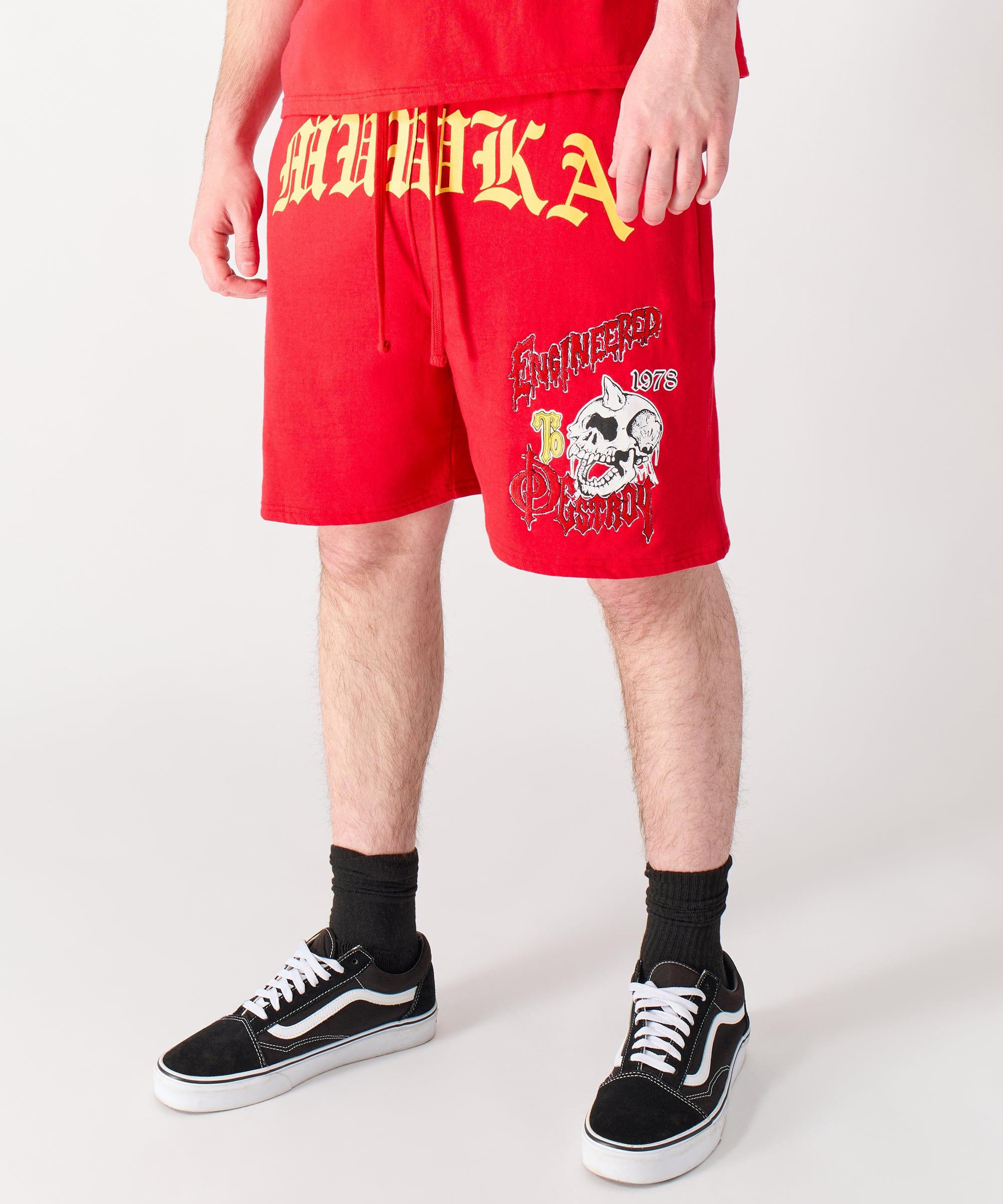 Mishka Old English Fleece Shorts - Red