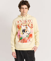 Mishka Graphic Print Embroidered Hoodie - Khaki