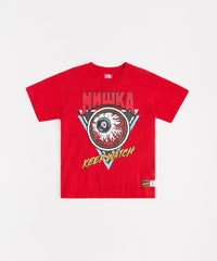 Mishka Keep Watch Embroidered Short Sleeve Tee - Red