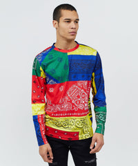 Bandana Multi Colored Long Sleeve Tee