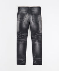 Rip and Repair Washed Denim Jeans - Black
