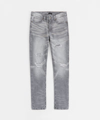 Distressed Ripped And Repaired Denim Jeans - Grey
