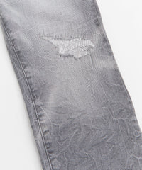 Distressed Ripped And Repaired Denim Jeans - Grey