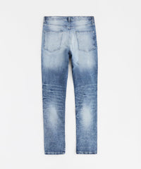 Men's Skinny Rip And Repair Denim Pants - Medium Blue