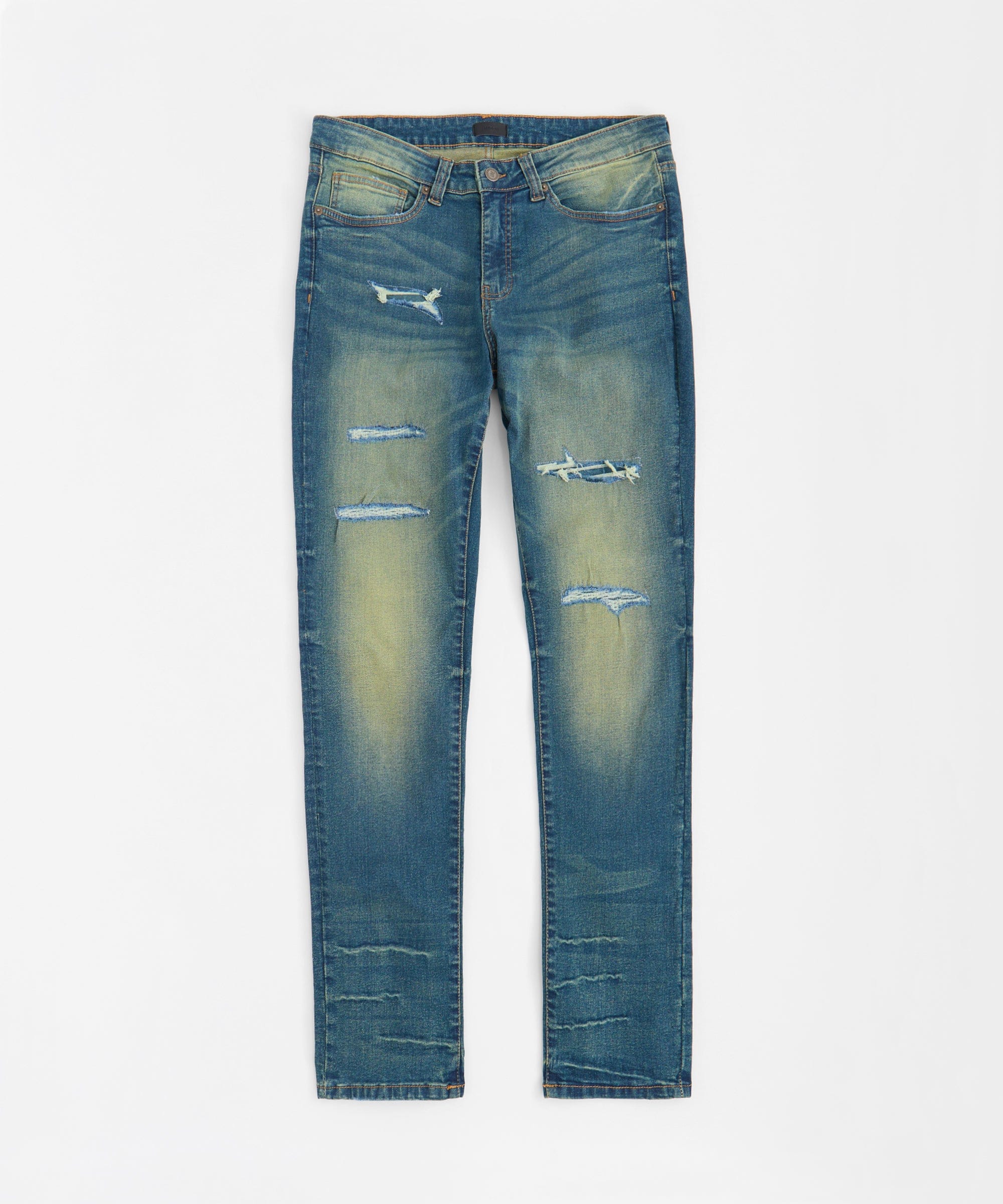 Rip and Repair Denim Jeans - Vintage Blue